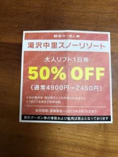 Hana様　専用　湯沢中里スノーリゾート　大人リフト券　半額のサムネイル