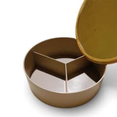 木製蓋付き 3分割 ミラー付 円形 アクセサリーケース 小物入れのサムネイル