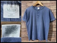ZH209 G② 90s USA製 Merge 半袖 ヘンリーネック Tシャツ