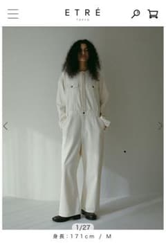 新品未使用‼︎】ETRÉ TOKYO カットオフネックデニムオールインワン 