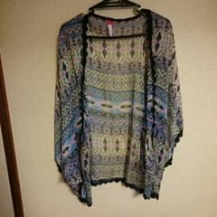 エスニック柄 シフォンカーディガンのサムネイル