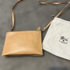 IL BISONTE ベージュ レザー ショルダーバッグ 保存袋付き - メルカリ