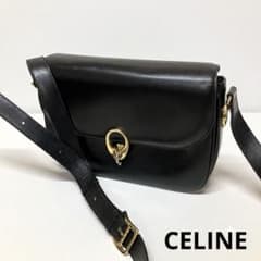 E182 CELINE セリーヌ レザー ショルダーバッグ 黒 - メルカリ