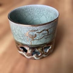 相馬焼　大型湯呑み茶器　陶芸 貫入釉 インテリア工芸品　最大湯呑み 相馬焼 伝統工芸品 湯呑み大 - メルカリ