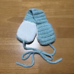 レディース ニット イヤーマフ ボア付きのサムネイル