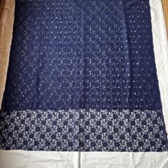 【美品】ネイビー花柄レース生地のサムネイル