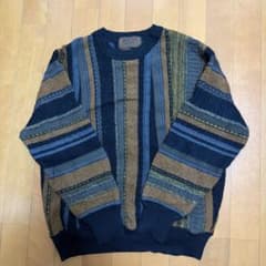 ROCHO LE COLLEZIONI マルチカラー 総柄ニット セーター古着Mのサムネイル