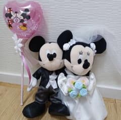 ミッキー ミニー ウェディング ぬいぐるみ 風船付きのサムネイル