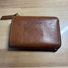レザー ジッパー付き財布 ブラウンのサムネイル