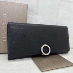 BVLGARI ブルガリ 長財布 ロゴリング バイカラー ブラック ICチップ