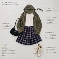 チェック柄 プリーツフレアスカート パープル×ネイビー 日本製のサムネイル