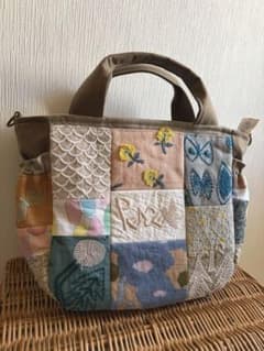 ミナペルホネン＊パッチギャザポケトート✂️ハンドメイド ミナペルホネン＊パッチギャザポケファスナートートL✂️ハンドメイド