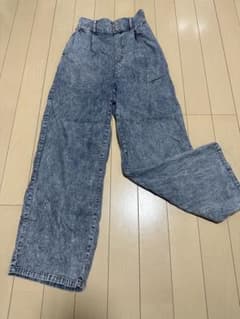 PINK LATTE ワイドデニムパンツ　140cm ワイドパンツのサムネイル
