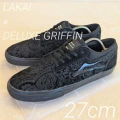 LAKAI × DELUXE GRIFFIN ペイズリー柄 黒 27cm 美品