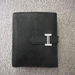 HERMES 二つ折り財布 ブラック レザーのサムネイル