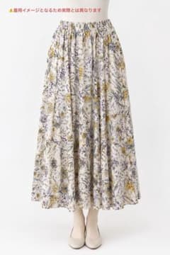 【着回し◎】花柄 フレアロングスカート【Mサイズ】のサムネイル