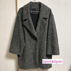 Spick and Span Wスライバーヘリンボーンミドルコート ブラック - メルカリ