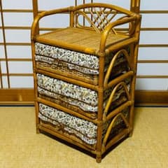 ラタン 籐 チェスト 棚 3段 籠 W55cm D34.5cm H83.5cm ラタン 籐 チェスト 棚 3段 籠 W55cm D34.5cm H83.5cm - メルカリ