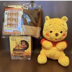 プーさん　光るフィギュア/ブランケット/おなかいっぱい超BIGぬいぐるみ　セット