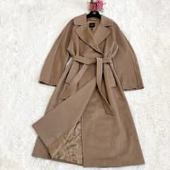 極美品✨近年 マックスマーラ ベルテッドコート RESINA ロング キャメル 極美品☆大きいサイズ マックスマーラ ベルテッドコート RESINA