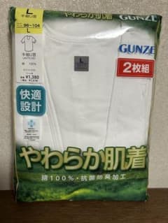 GUNZE グンゼ　やわらか肌着 半袖U首 2枚組 Lサイズ　綿100% 未開封
