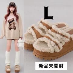 新品未開封 ダーリッチ フェイクムートンベルトスリッポン キャメル L