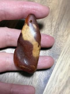 一点物 ハンドメイド素材 天然アンバー 琥珀 原石ルース 穴あきのサムネイル