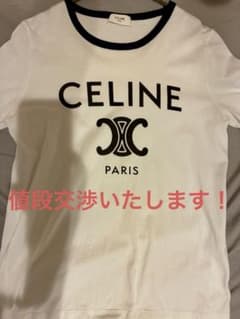 値段交渉可【美品】CELINE Tシャツ ホワイト×ネイビー Mサイズのサムネイル