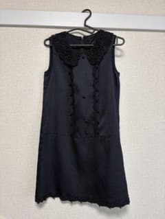 ANNA SUI ノースリーブワンピース ブラック レースのサムネイル