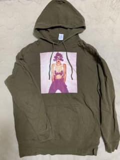 オリーブ フード付きプリントパーカーのサムネイル