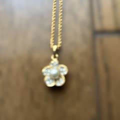 花型パールネックレス　金色のサムネイル