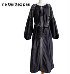 現行】ヌキテパ エンブロイダリーロングワンピース 刺繍 ボリューム