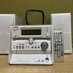ビクター ダブルMDコンポ リモコン付 白 UX-W50 CD カセット 録音