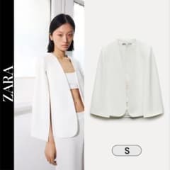 ZARA ザラ ケープジャケット ブラックMサイズ ZARA - 新品未使用♡ ZARA ケープジャケット スリットケープ