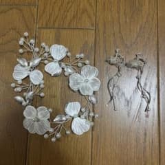 ウェディング ヘッドドレス イヤリング セットのサムネイル