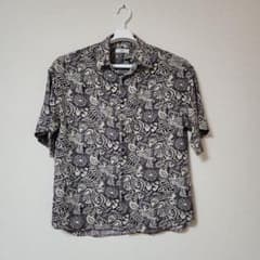 WEGO 花柄 半袖シャツ M　白×パープルのサムネイル