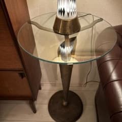 円形ガラスサイドテーブル ミッドセンチュリー ヴィンテージ - メルカリ