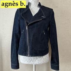 agnès b. アニエスベー ダークデニム ライダースジャケット - メルカリ