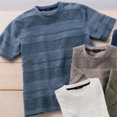 綿１００％アイスジャカードＴシャツのサムネイル