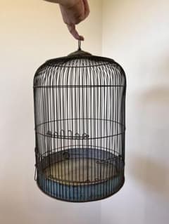 日本の古い金属製鳥籠　アンティーク鳥かごのサムネイル