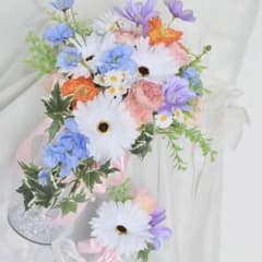 ウェディングブーケ ブートニア セット パステルカラー 造花　ラプンツェルのサムネイル