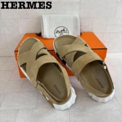 【美品】エルメス☆HERMES クロスストエレクトリックサンダル Hロゴ　848 美品】エルメス☆HERMES クロスストエレクトリックサンダル Hロゴ 848