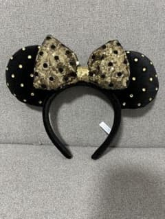 ディズニー ミニーカチューシャ 黒と金のドットのサムネイル