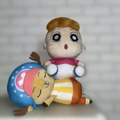 크레용 신짱 해바라기 쵸퍼 봉제인형 2장 세트