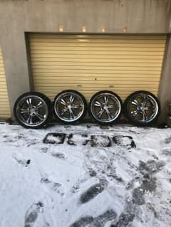 xmas価格中古19インチ社外メッキタイヤホイールセット235/35R19 4本のサムネイル