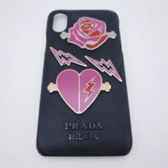 PRADA プラダ iPhoneX XS ケース ハート ローズ ブラック - メルカリ