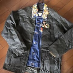 Barbour × TOGA ピンバッジ重ね着風 デニムジャケット 一点もの - メルカリ