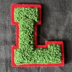 【L】アルファベット サガラ刺繍 縦6.5cm ワッペン 他色あり まとめ割引⭕️のサムネイル