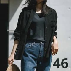 23区 24SS 【洗える】LIBECO バンドカラー シャツ 46 黒 リネン - メルカリ