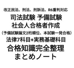 12/31まで販売】司法試験 予備試験 社会人合格者作成 合格知識まとめ